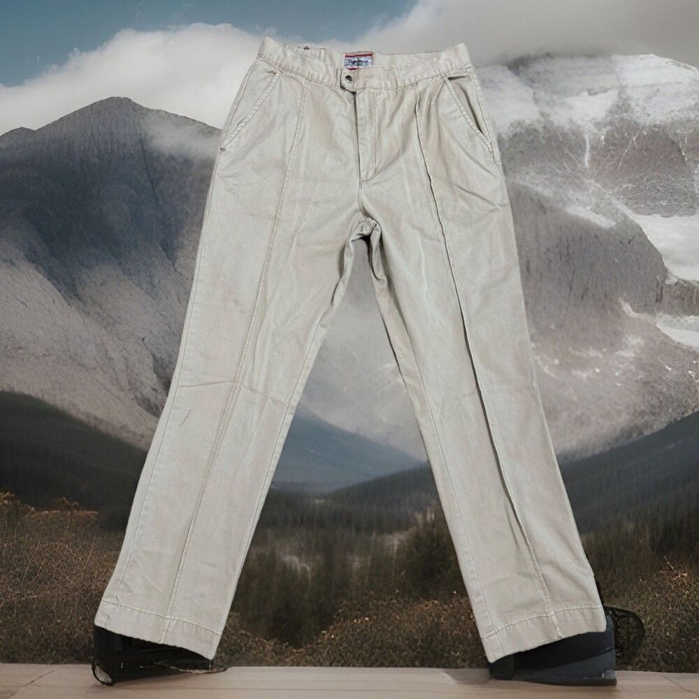 Y2K 97 Pepe Jeans London Women Beige 29 Pleated Front Hope Pant Deadstock Granny